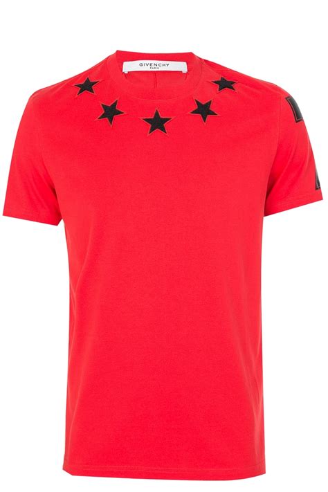 givenchy star red t shirt|Givenchy t shirt with holes.